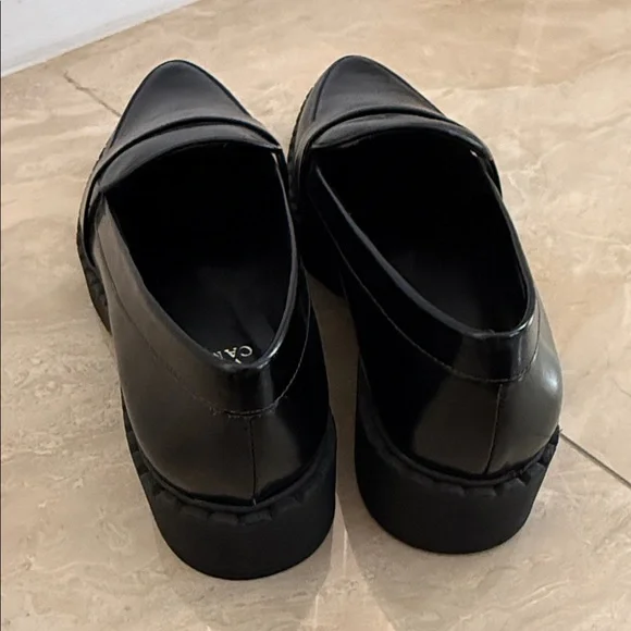 Vince Camuto Black Leather Loafers - Picture 2 of 4